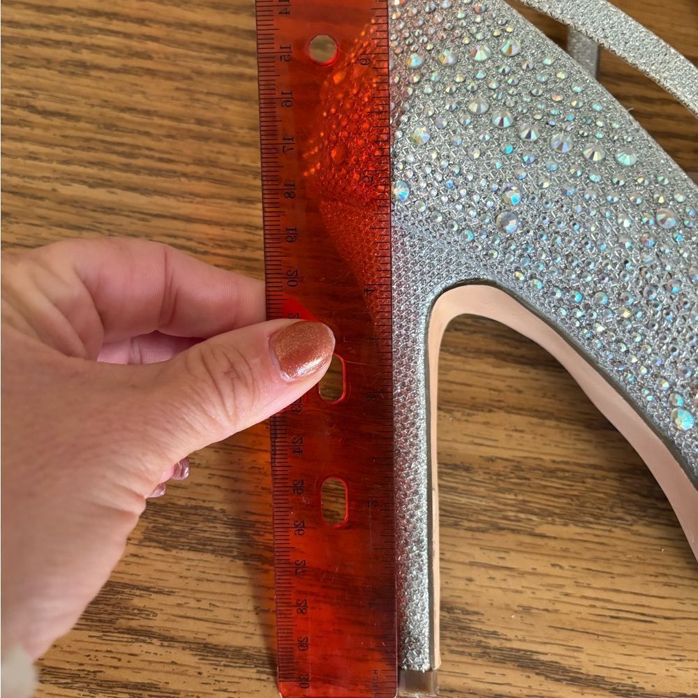 Elegant Silver Peep-Toe 5 inch Heels by Dreampairs - Picture 6 of 9